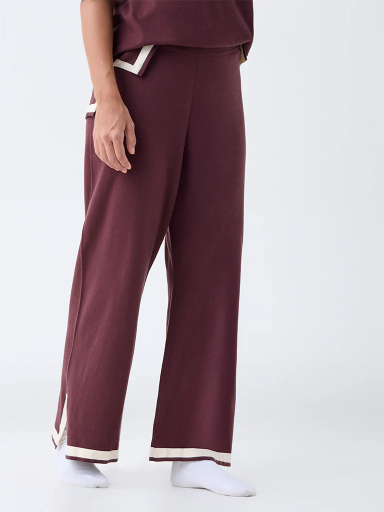 Wunderlove Brown High-Rise Lounge Pants - Image 2