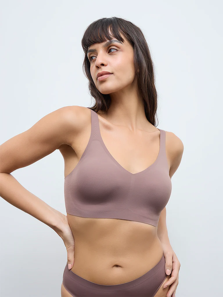 Wunderlove Brown Invisible Full Coverage Padded Bra - Image 2