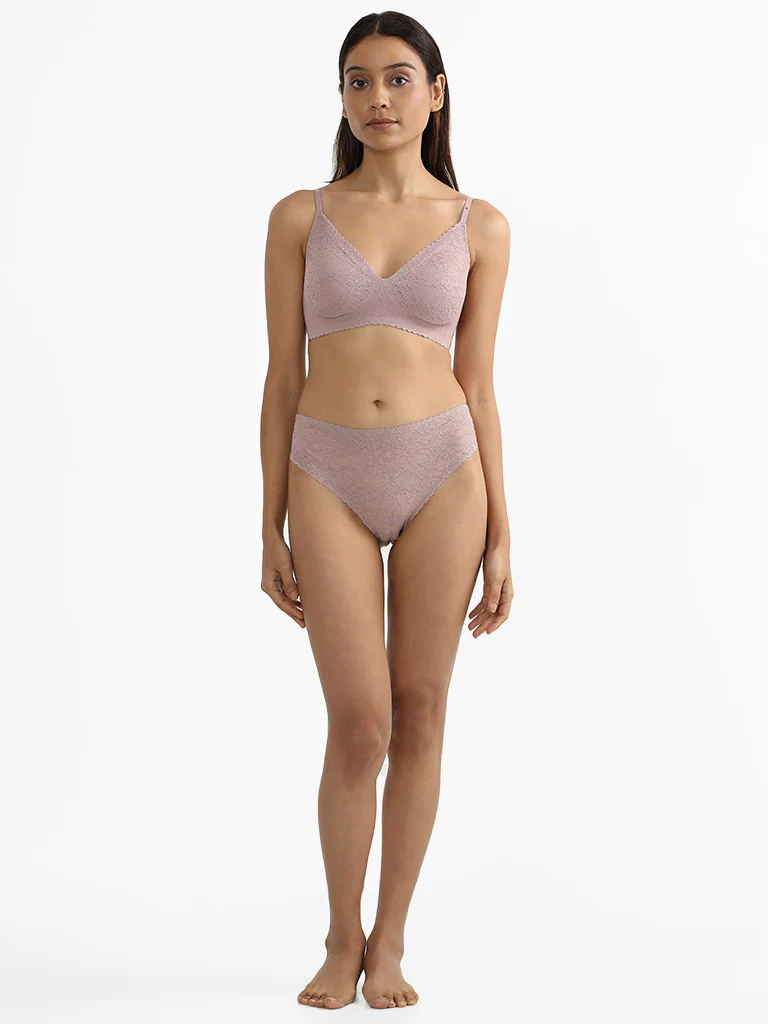 Wunderlove Brown Invisible Lace Briefs