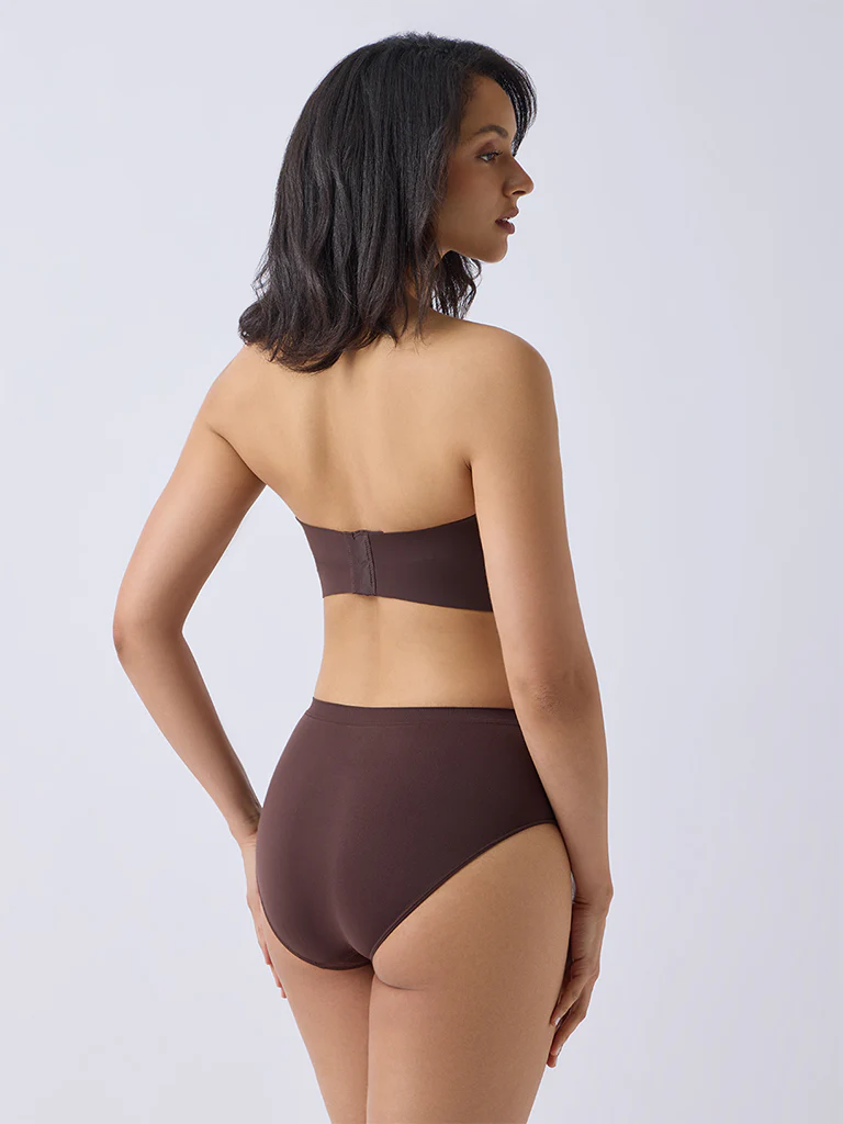 Wunderlove Brown Invisible Super grip Padded Bra - Image 4