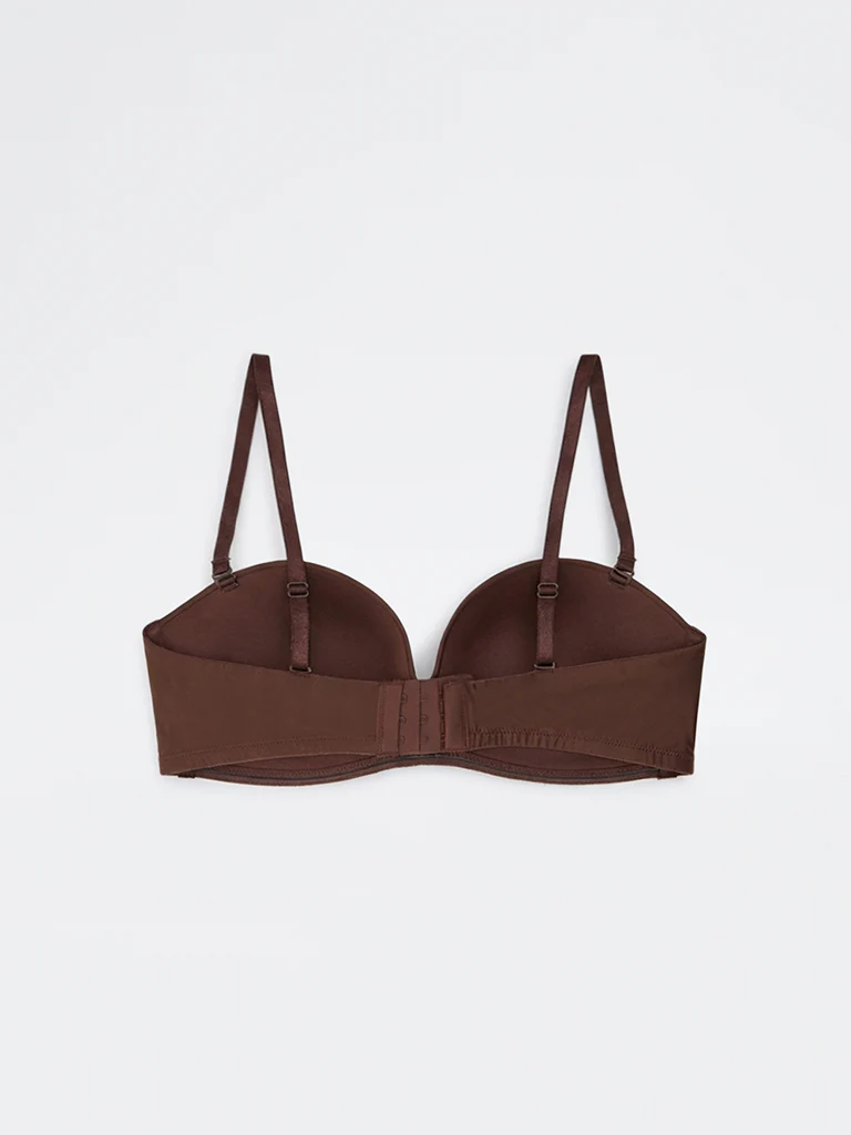 Wunderlove Brown Padded U-Plunge Strapless Bra - Image 2