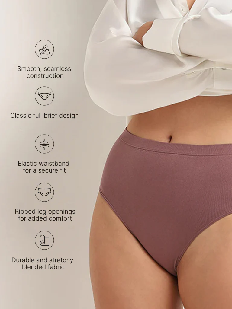Wunderlove Brown Seamless Full-Leg Briefs - Image 4