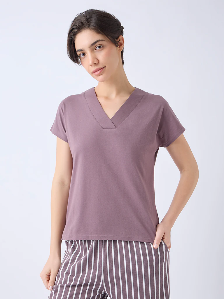 Wunderlove Brown Solid Cotton Top