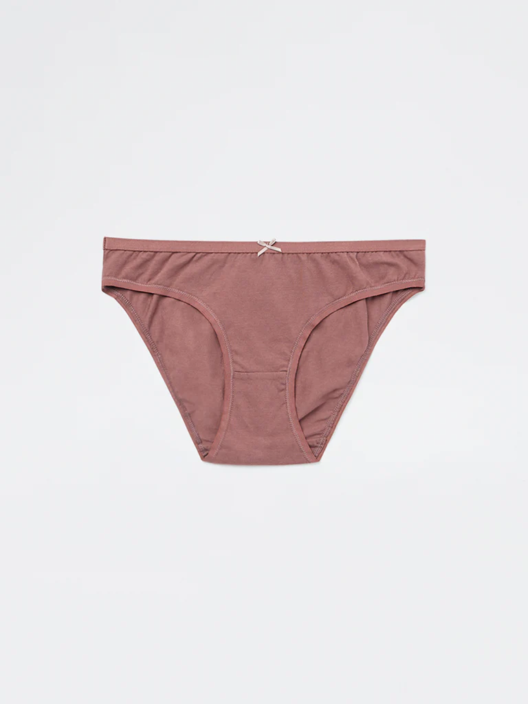 Wunderlove Burgundy Cotton-Blend Bikini Briefs - Pack of 3 - Image 7