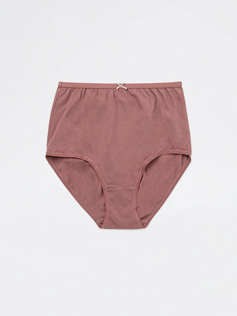 Wunderlove Burgundy Cotton-Blend Full Briefs - Pack of 3 - Image 7