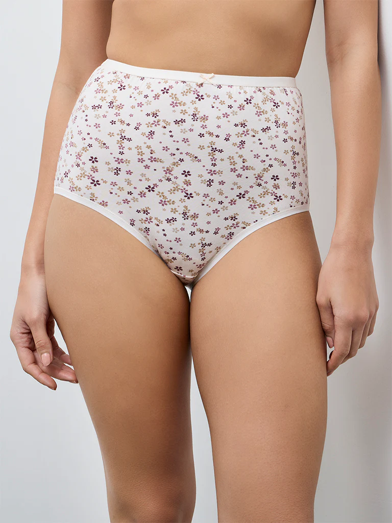 Wunderlove Burgundy Full Cotton-Blend Briefs - Pack of 3 - Image 3