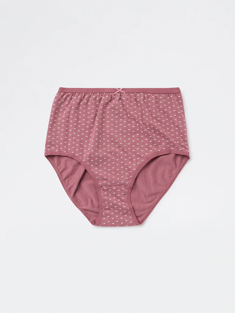 Wunderlove Burgundy Full Cotton-Blend Briefs - Pack of 3 - Image 6