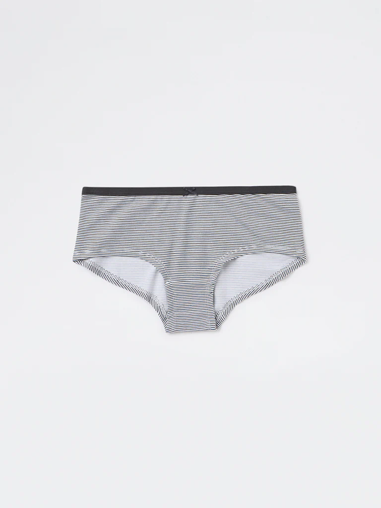 Wunderlove Charcoal Low-Rise Cotton-Blend Briefs - Pack of 3 - Image 6
