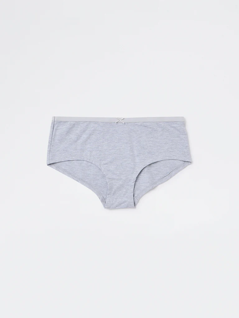 Wunderlove Charcoal Low-Rise Cotton-Blend Briefs - Pack of 3 - Image 7