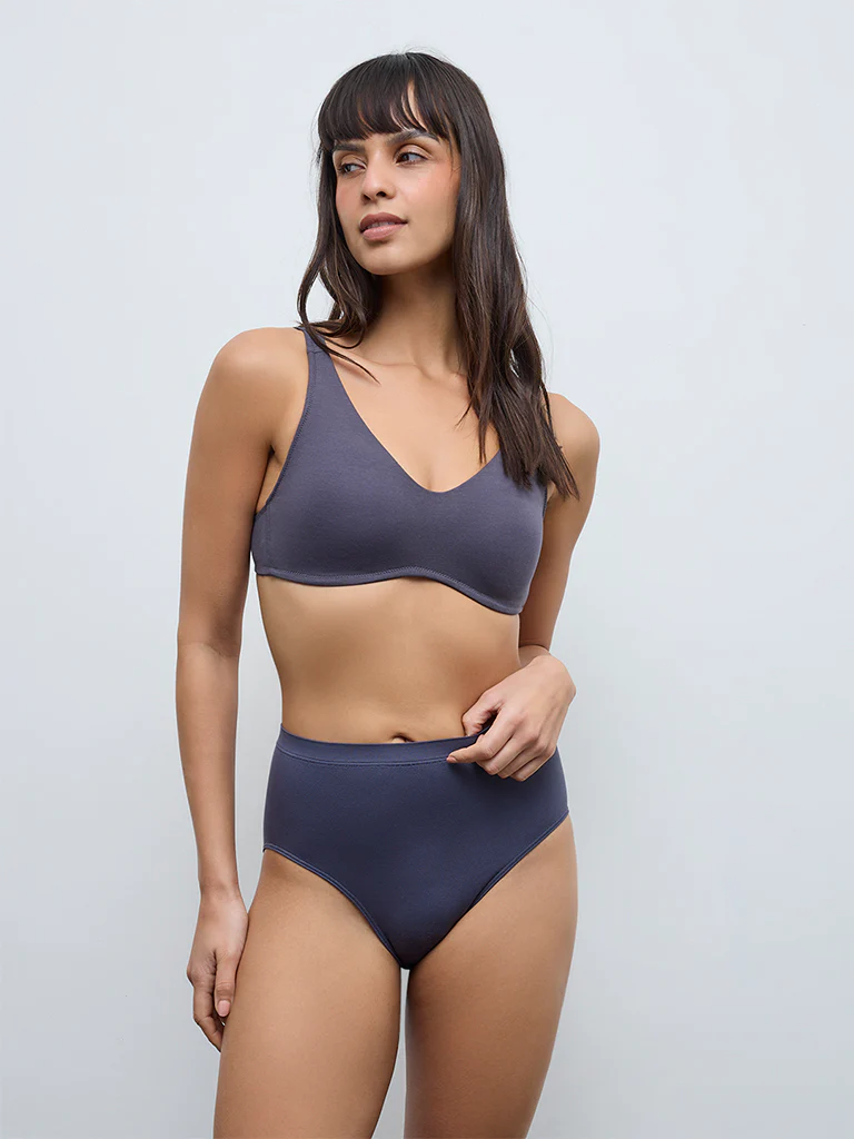 Wunderlove Charcoal Seam-Free Full Briefs