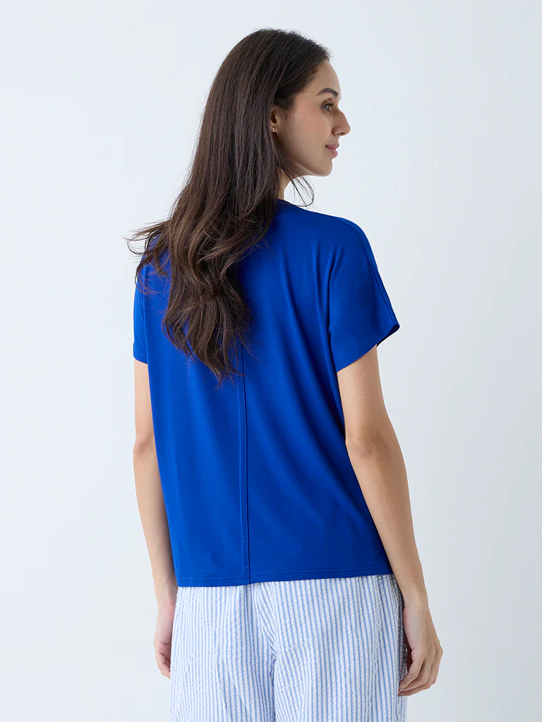 Wunderlove Dark Blue Solid Top - Image 4