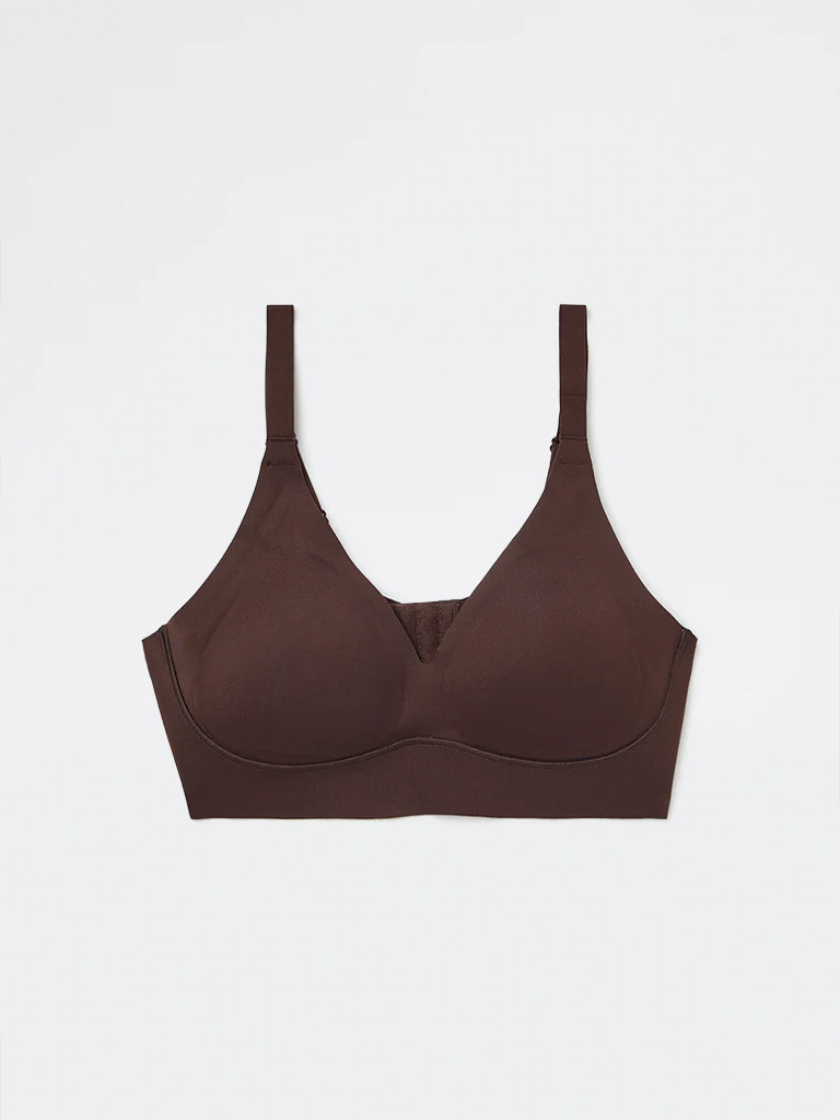 Wunderlove Dark Brown Cotton-Blend Fygure Shaping Bra - Image 2