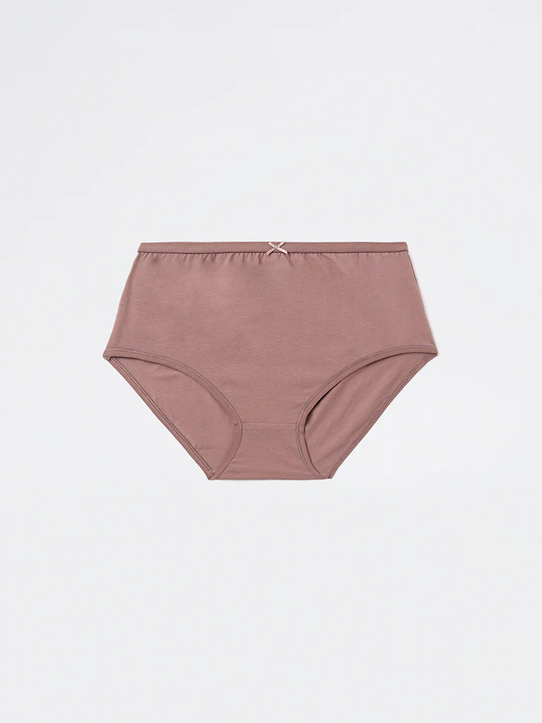 Wunderlove Dark Brown Hi-Rise Cotton-Blend Briefs - Pack of 3 - Image 7
