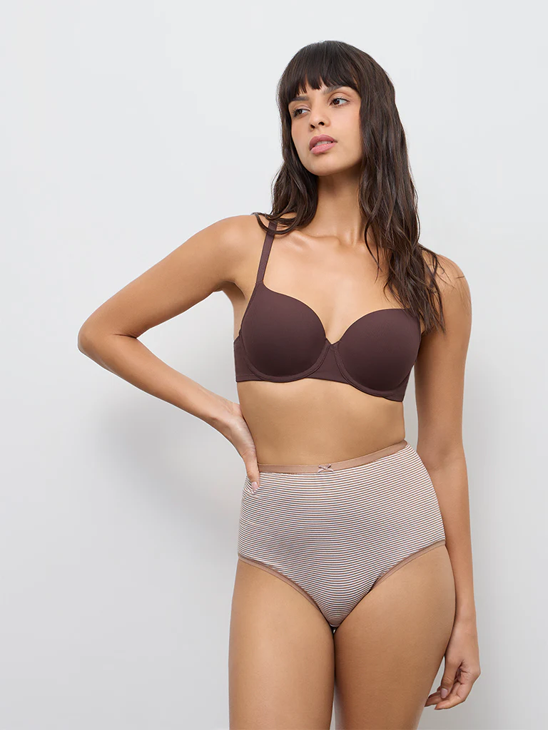 Wunderlove Dark Brown Ribbed Padded Bra