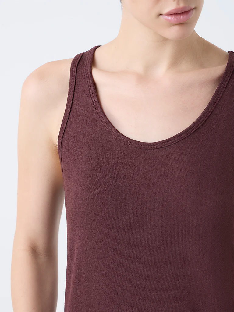 Wunderlove Dark Brown Solid Vest Top - Image 3