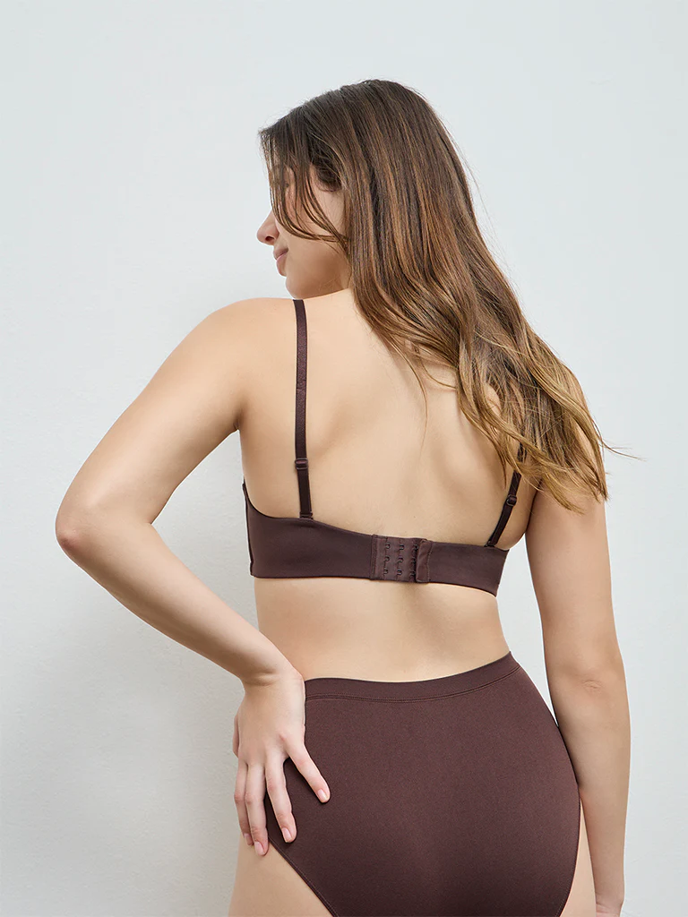 Wunderlove Dark Brown Underwired Bandeau Bra - Image 4