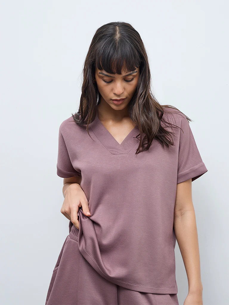 Wunderlove Dark Mauve Solid Top