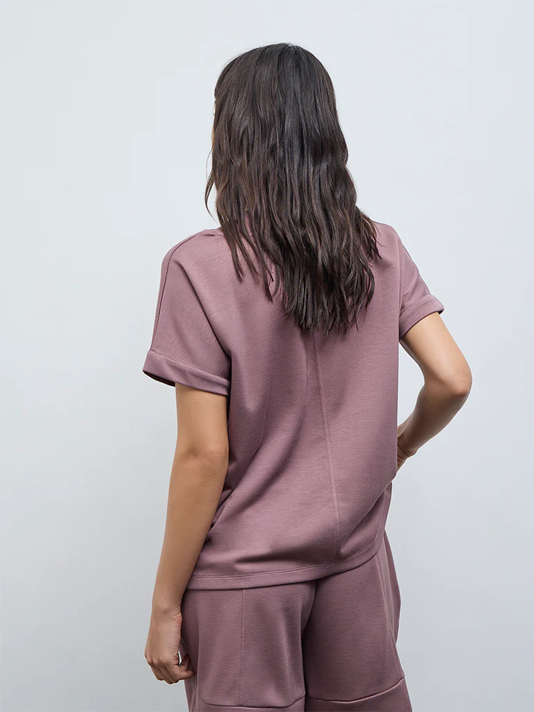 Wunderlove Dark Mauve Solid Top - Image 4