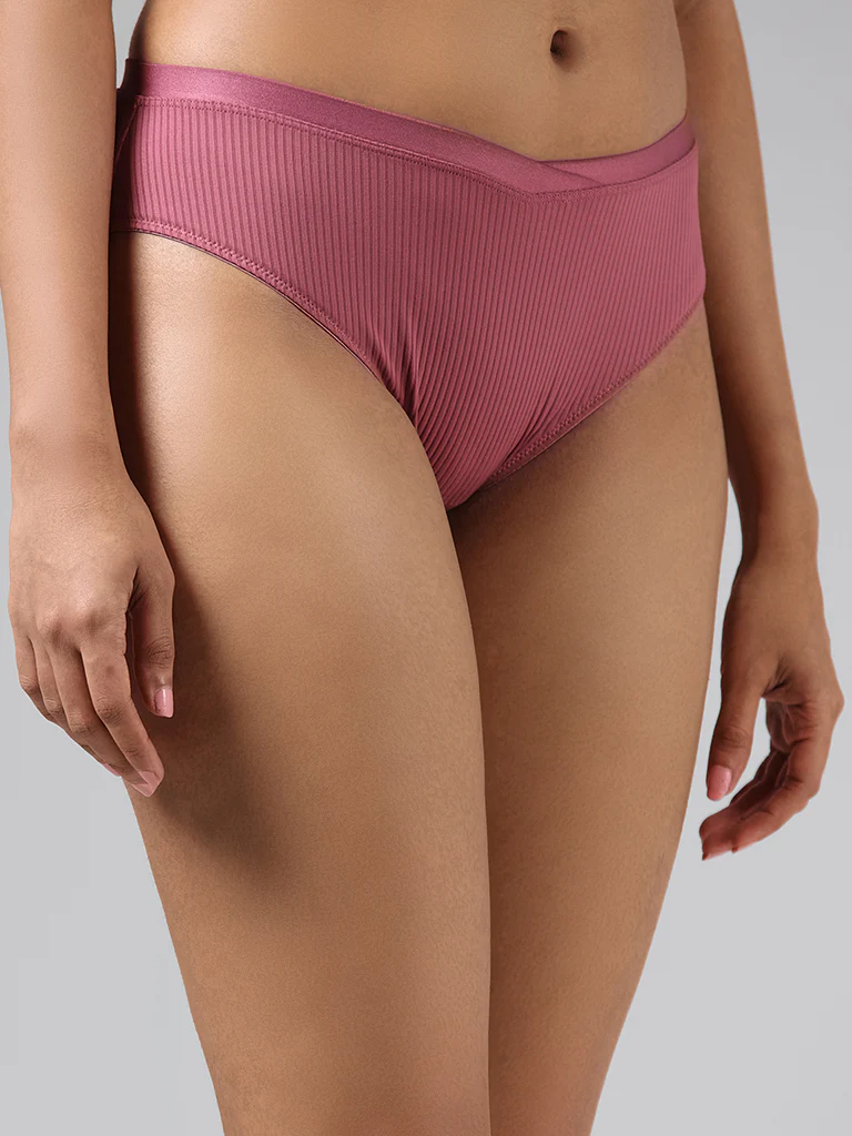 Wunderlove Dark Pink High Leg Briefs - Image 5