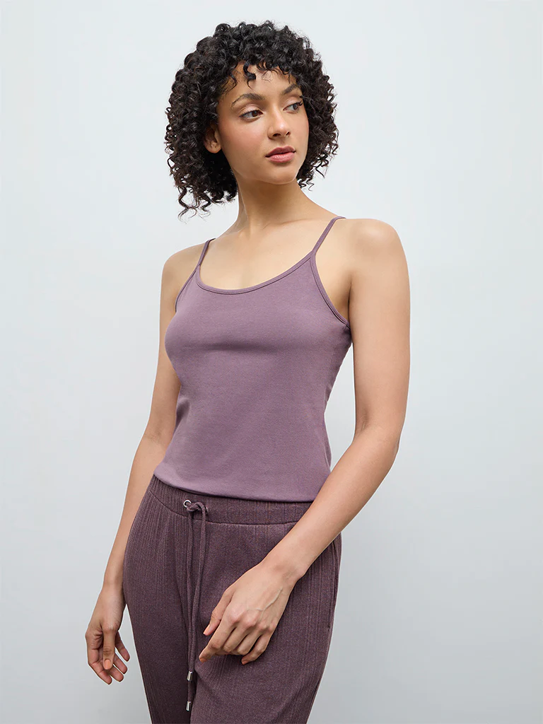 Wunderlove Dusty Beige Cotton-Blend Camisole - Pack of 2 - Image 2