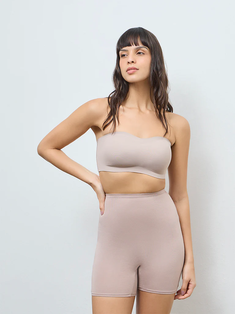 Wunderlove Dusty Beige Invisible Supergrip Padded Strapless Bra