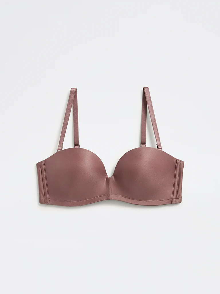 Wunderlove Dusty Mauve Padded U-Plunge Strapless Bra