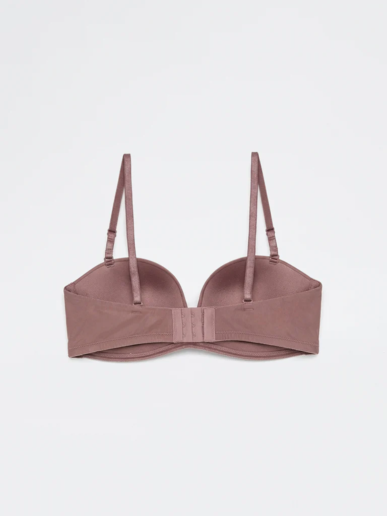 Wunderlove Dusty Mauve Padded U-Plunge Strapless Bra - Image 2