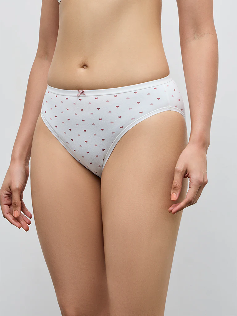 Wunderlove Dusty Pink Hi-Leg Cotton-Blend Briefs - Pack of 3 - Image 4