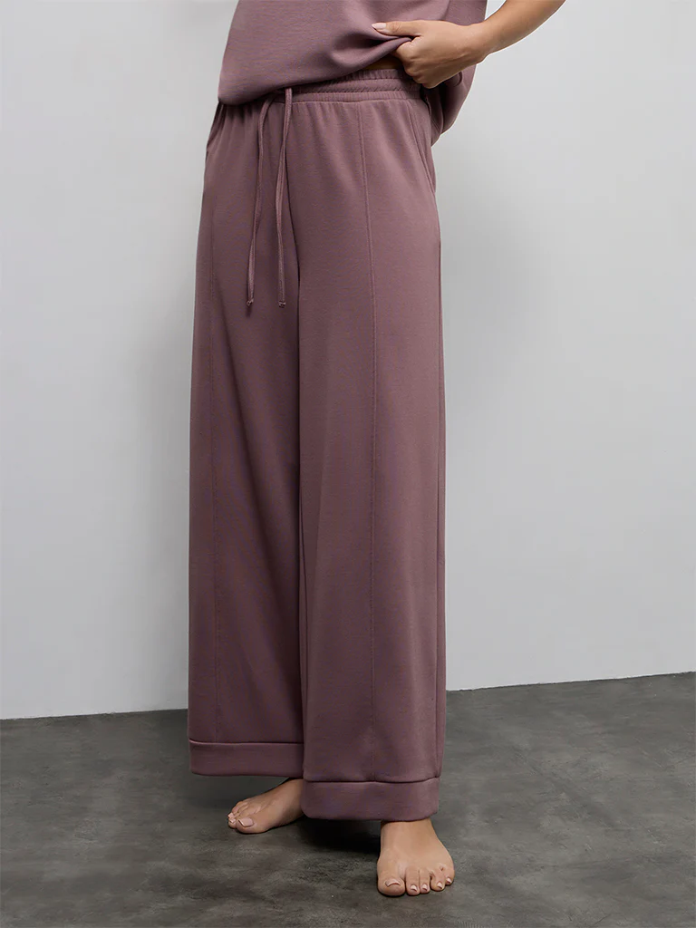 Wunderlove Dusty Pink Solid High-Rise Pants - Image 2