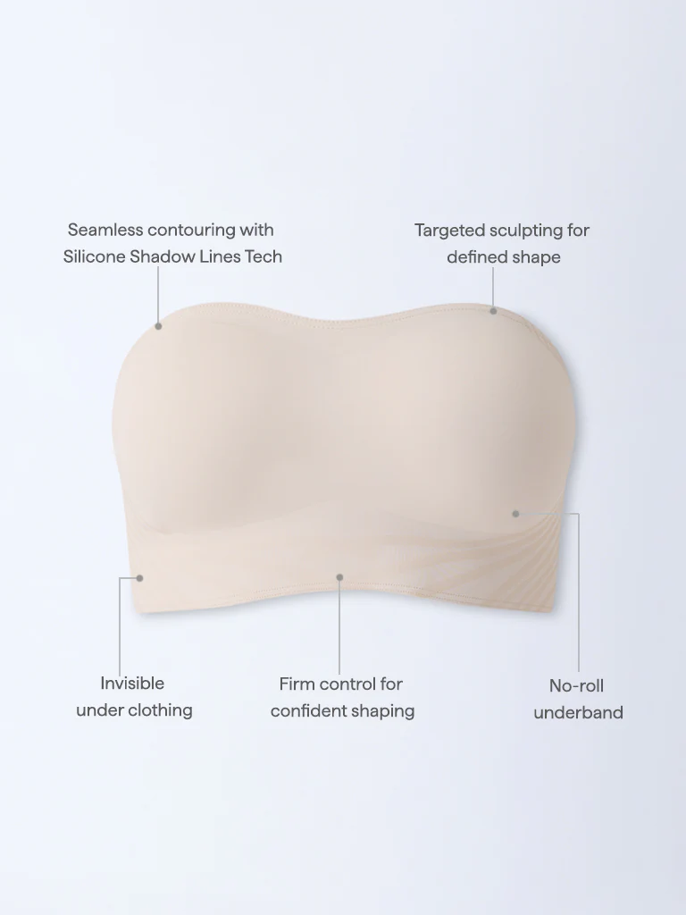 Wunderlove Light Beige Shadow Sculpt Padded Bandeau Bra - Image 5