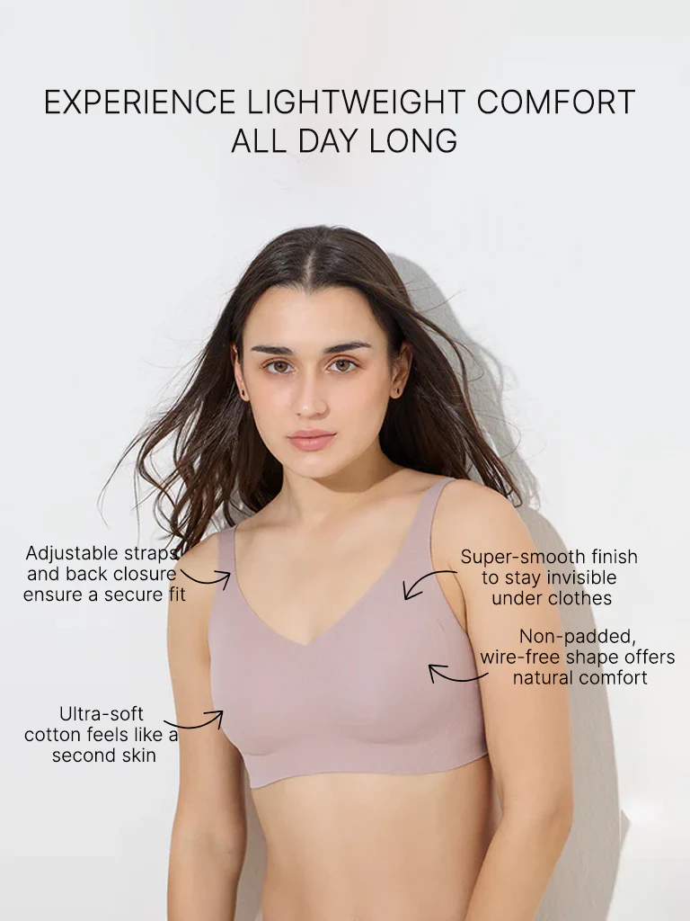 Wunderlove Light Mauve Invisible Padded Bra - Image 3