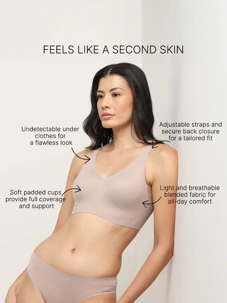 Wunderlove Light Taupe Invisible Padded Bra - Image 3