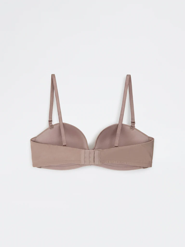 Wunderlove Light Taupe Padded U-Plunge Strapless Bra - Image 2