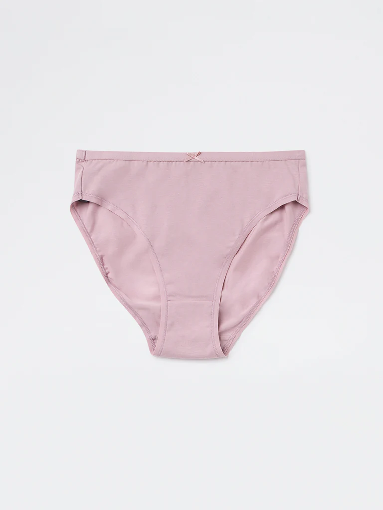 Wunderlove Mauve Hi-Leg Cotton-Blend Briefs - Pack of 3 - Image 7