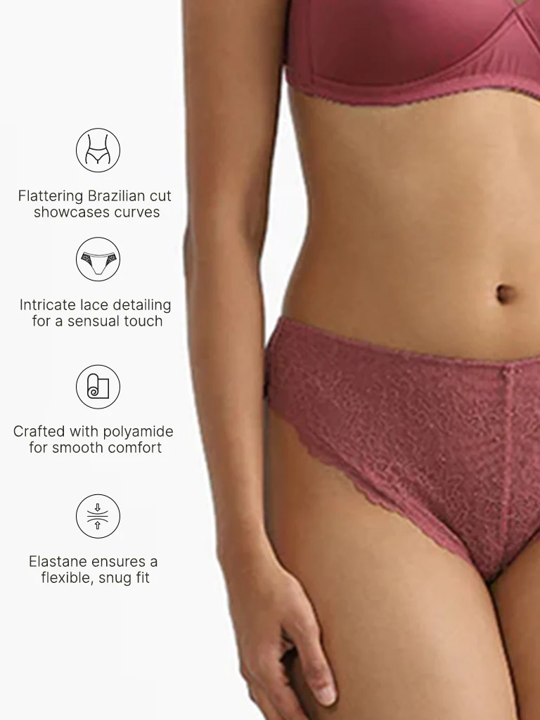 Wunderlove Mauve Lace Mia Briefs - Image 4