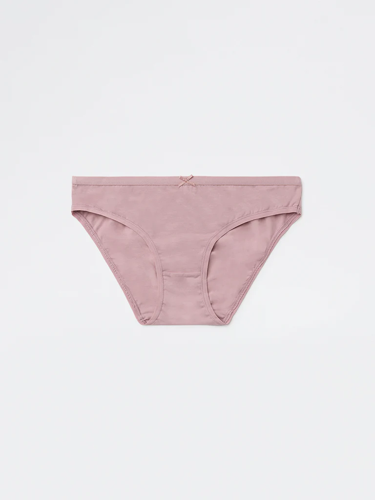 Wunderlove Mauve Printed Cotton-Blend Bikini Briefs - Pack of 3 - Image 7