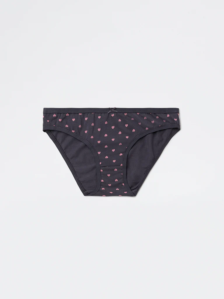 Wunderlove Mauve Printed Cotton-Blend Bikini Briefs - Pack of 3 - Image 8