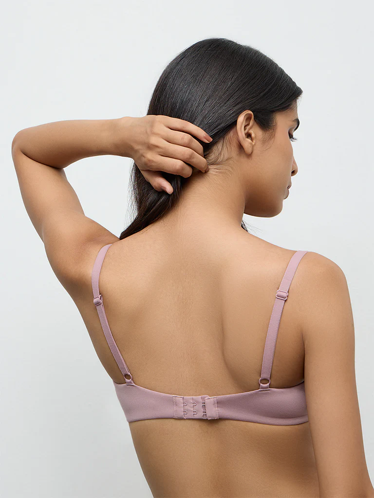Wunderlove Mauve Solid Padded Bra - Image 4