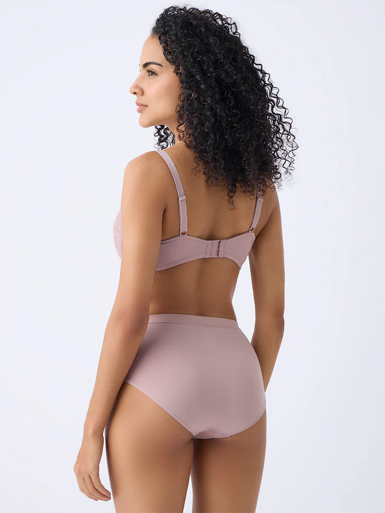 Wunderlove Mauve Solid Seam-Free Full Briefs - Image 4