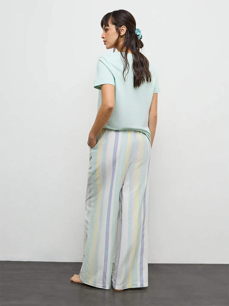 Wunderlove Multicolor Striped High-Rise Pyjamas - Image 4
