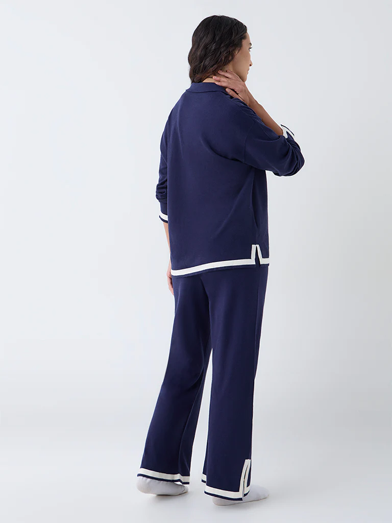 Wunderlove Navy High-Rise Lounge Pants - Image 4