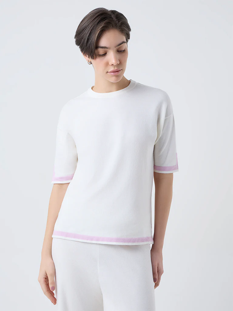 Wunderlove Off-White Solid Top - Image 2