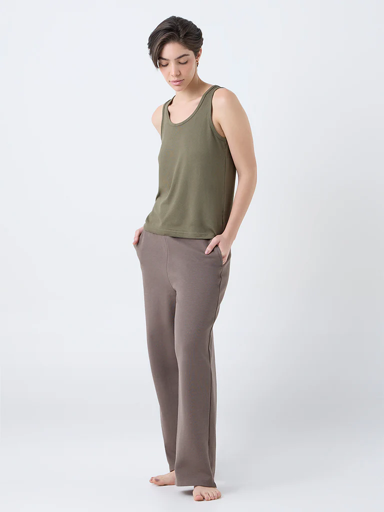 Wunderlove Olive Solid Vest Top