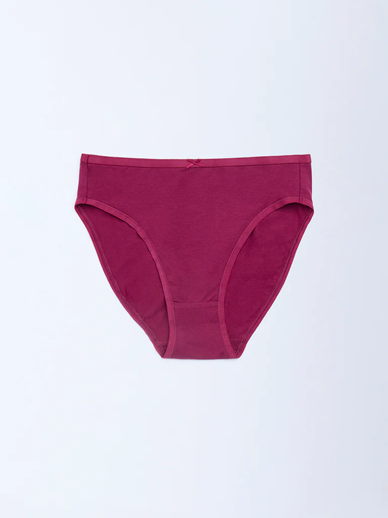 Wunderlove Pink Hi-Leg Cotton-Blend Briefs - Pack of 3 - Image 8
