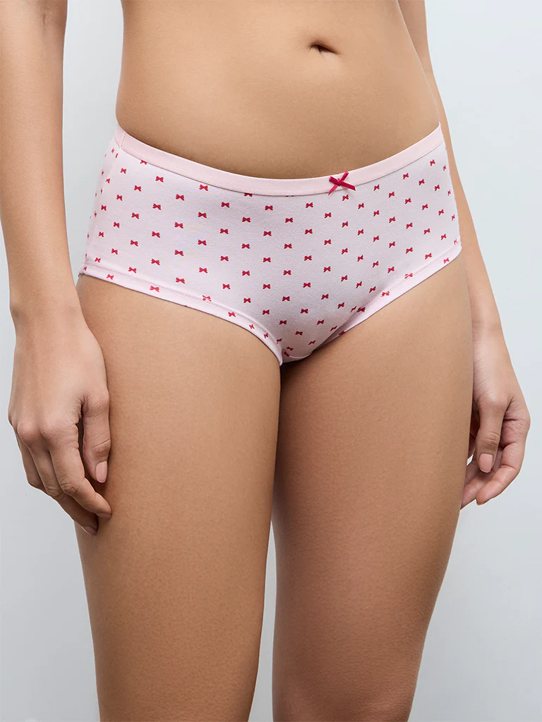 Wunderlove Pink Low-Rise Cotton-Blend Briefs - Pack of 3 - Image 3