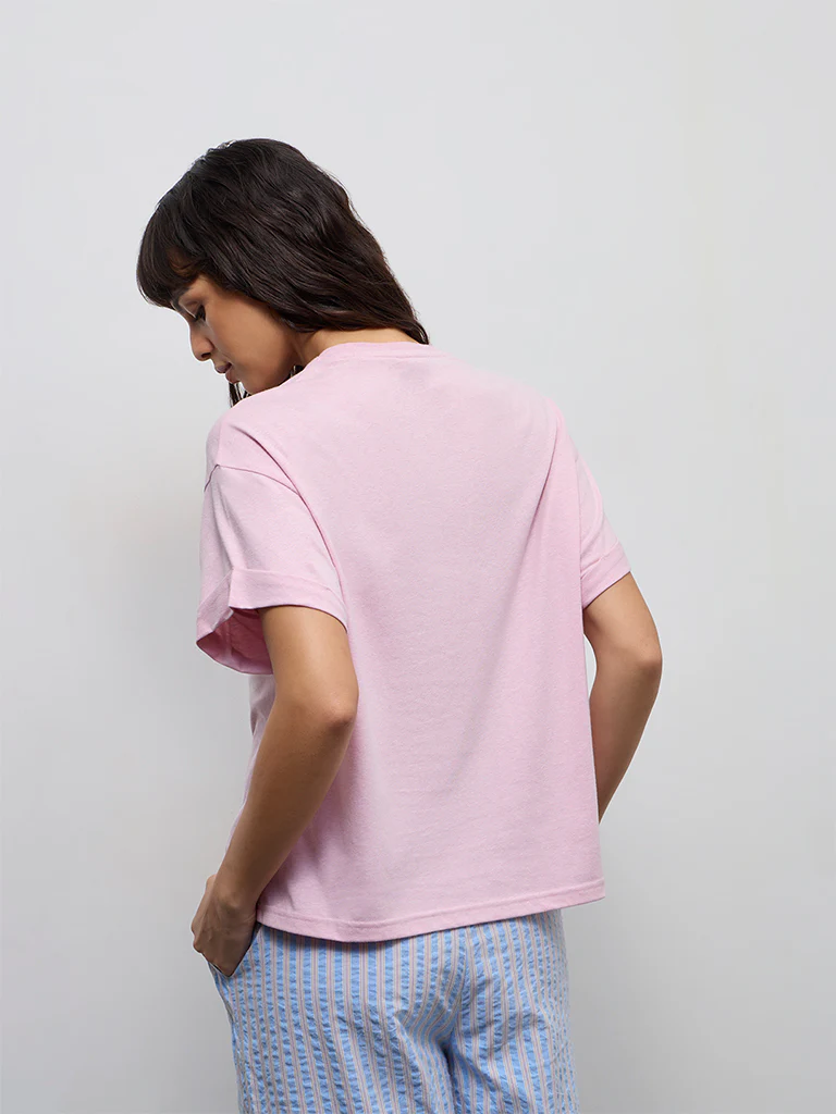 Wunderlove Pink Melange T-Shirt - Image 4