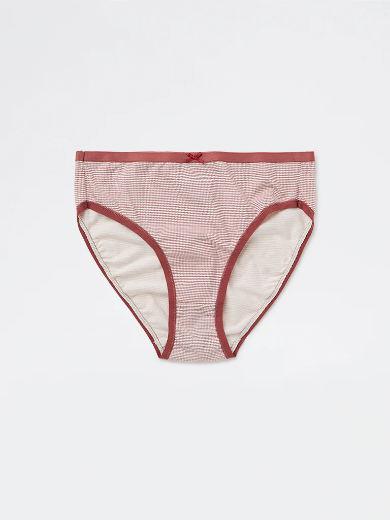 Wunderlove Pink Printed Cotton-Blend Hi-Leg Briefs - Pack of 3 - Image 6
