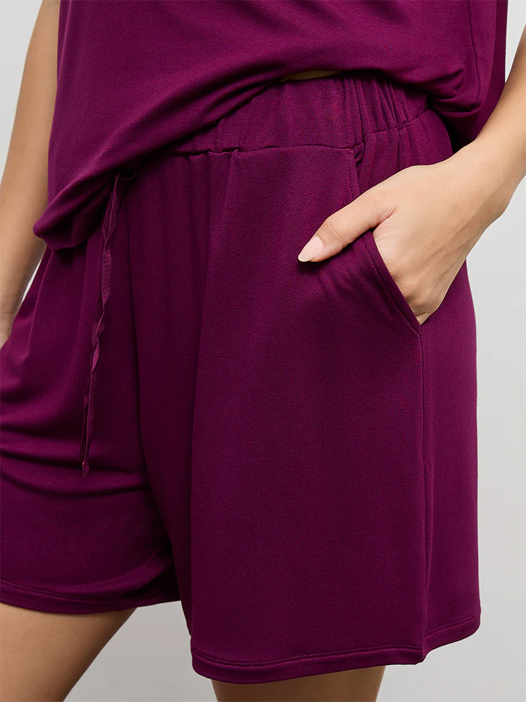 Wunderlove Plum High-Rise Shorts - Image 3