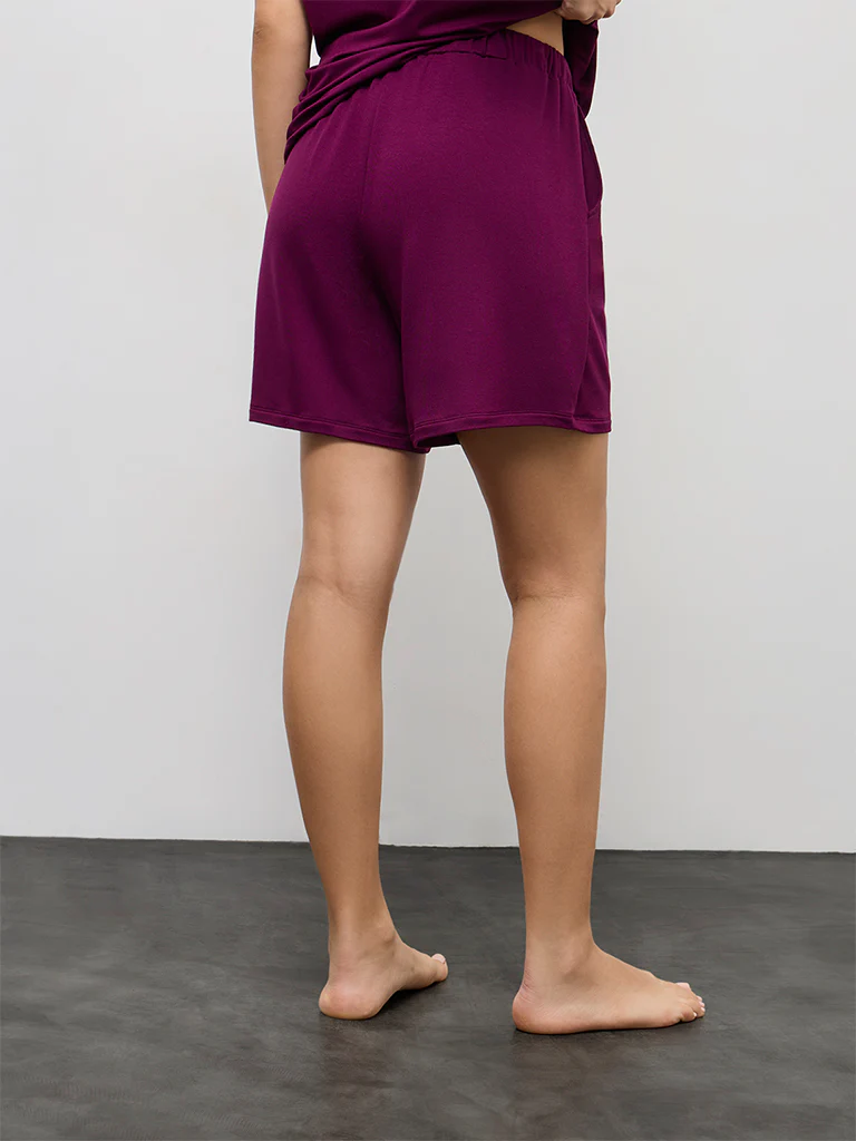Wunderlove Plum High-Rise Shorts - Image 4