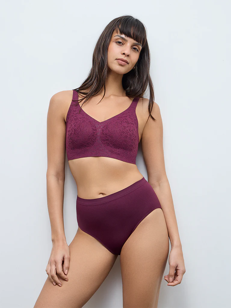 Wunderlove Plum Seam-Free Full Briefs